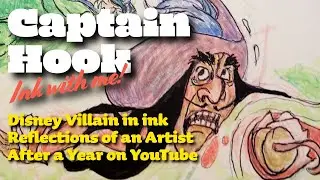 Disney Villain Captain Hook: Creating Art with Ink and Mixed Media