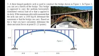 Three Hinged Circular Arch And Problem Solve In HIndi