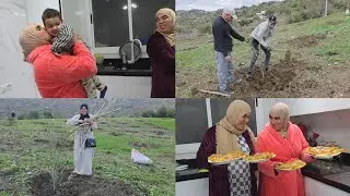 اخر نهار مع سعد قبل عودة وصال وعلي وجدنا الذ عشاء انا واختي فاطمة | طريقة غرس اشجار الزيتون 