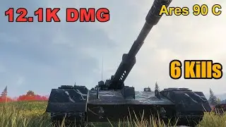 Ares 90 C - 12.1K Damage - 6 Kills - Map: Siegfried Line - Server: NA | World of Tanks