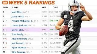 Fantasy Football Rankings Week 5 (2022)