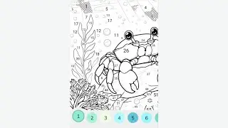 coloring crabs in marine habitat with fun #relaxing #art