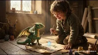 A Human Child Taught a Baby Dragon to Draw—And Its First Word Made Everyone Cry | dragon myths