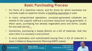 Lecture 43 : Basics of Purchasing Management (Contd.)