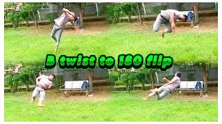 😍 B twist to 180 flip 💥 | parkour | tricking | gymnastics | stunt | tumbling | acrobatics | backflip