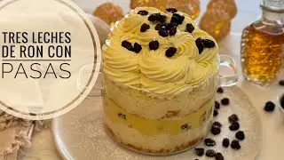 TRES LECHES DE RON CON PASAS 