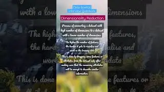 Dimensionality Reduction |  Data Science Interview Questions