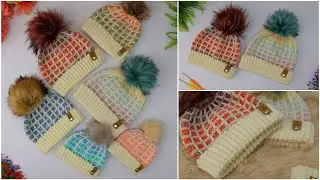 Easiest Crochet Beanie Tutorial! Gridstone Hat Pattern (Newborn to Large Adult)
