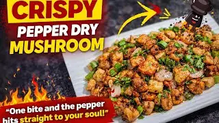 Spicy Black Pepper Mushroom Fry“Crispy, spicy, and totally addictive!”#spicy#resturentstyle 