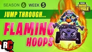 Fortnite WEEK 5 Jump Through Flaming Hoops (Season 6 Challenge / All Flaming Hoop Locations)