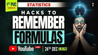 Hacks to Remember Formulas | Class 11th | Statistics LIVE | Karnataka PU 1