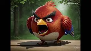 Red Angry Birds Realistic In Pixverse Ai