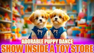 Adorable Puppy Dance Show inside a Toy Shop | Pet Dancing | Mintimals