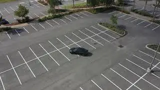 Tesla V10 Summon Model 3 Driving by itself! RAW DRONE FOOTAGE