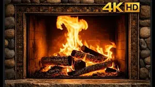 12 Hours Fireplace Crackling 🔥 Real Fire Sounds for Deep Sleep, Relaxation & Stress Relief (4K)