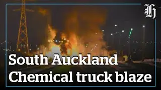Auckland Southern Motorway truck fire: Explosions, residents evacuated | nzherald.co.nz
