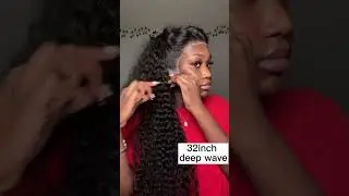 32 Inch Deep Wave Lace Frontal Wig Installed Tutorial ft Allove Hair