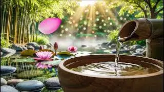 Tranquil Bamboo Fountain 💧 Water Sounds for Deep Relaxation. 🌙 Meditation, Sleep, Anxiety Relief