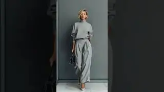 Grey Blended Sweatshirt & Wide-Leg Pants Set | Elevated Comfort Chic #style #womensfashion