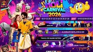 Holi Carnival Event Free Fire🥳🤩 | Free Fire New Event | FF New Event | Upcoming Events In Free Fire
