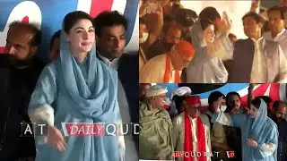 Maryam Nawaz Warmly Welcome | Chanting Slogans | PDM Jalsa Long March in Islamabad | Daily Qudrat
