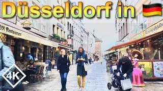 [4K] Western Germany Afternoon Walking - D&uuml;sseldorf City on a Sunny Winter Day - Different Route