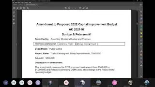 Worksession re Assembly proposed amendments - November 19, 2021