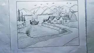 beautiful village scene art easily #drawing