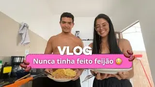 Nunca tinha feito feijão 😳 | vlog vida real