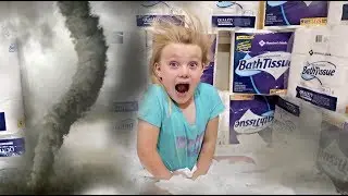 TORNADO vs GIANT Toilet Paper Fort!
