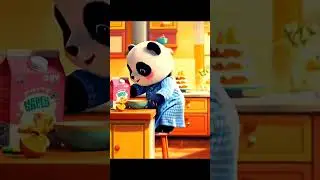 🌞🐼 Panda&rsquo;s Morning Routine! From bed to shower and off to school 🎒✨#PandaMorning #SchoolDay