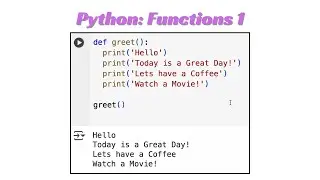 Python Lesson 35: Functions 1
