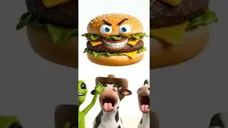 Hilarious Chaos &ndash; Alien, Burger & Friends! #funnyshorts #funny #ai