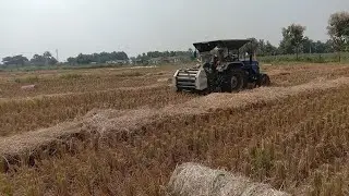 SONALIKA TRACTOR.. working with Gomadhi Baler.. Model AB 1050.. 2020 Year..@FarmerAnjiRao