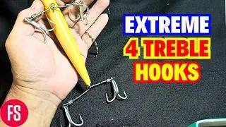 How To Make Your Own ! FOUR TREBLE HOOKS FISHING LURE | Fishing Video | 4 Gang Hooking ( 4 Trebles )