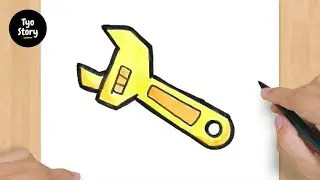#816 How to Draw an Adjustable Wrench - Easy Drawing Tutorial