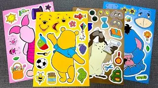 [🎀PAPER DIY🎀] Disney Winnie the Pooh Make a Face Stickers with Tigger & Eeyore 🍯 DIY ASMR Paper