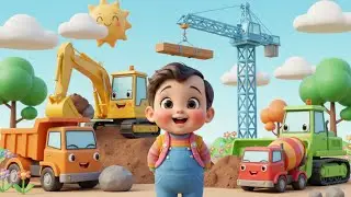 🚧🎵 Construction Vehicles Song for Kids! | Fun Baby Trucks & Machines Nursery Rhyme  | Learn with Fun