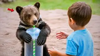 Bear Cub Stuck in a Bubble-Tea Straw Dispenser &ndash; What This Baby Did Was Shocking
