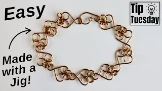 Easy Heart Chain Bracelet /Wire Jig Jewelry Making Tutorial