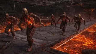 Zombies trying to kill me in a volcano lair (Black ops 3 multiple maps