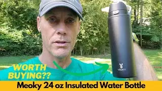 Meoky 24 oz Insulated Water Bottle for Sports - Meoky Stainless Steel Water Bottle with 2 in 1 Straw