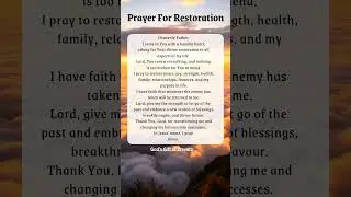 Prayer For Restoration | Prayer For Breakthrough | A Prayer to Start Your Day