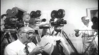 Former US President Herbert Hoover at a press conference in New York, United Stat...HD Stock Footage
