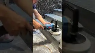 Marble staircase polishing