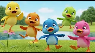 Cinq canetons marchent, marchent, marchent | Comptine des animaux pour enfants