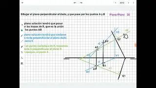 Plano perpendicular a otro y que pasa por dos puntos