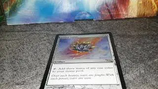 Taking a look at the Gilded Lotus From the magic the gathering card set Mirrodin (foil Version)