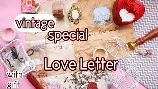 Simple vintage love letter with gift / how to make vintage letter