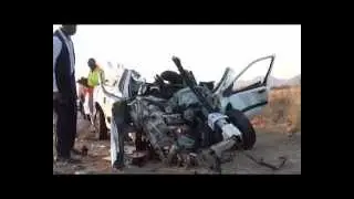 Five people narrowly escaped death in a horrific car accident